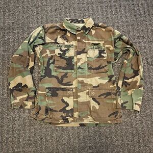 Mens US Military Authentic Army Airborne Button Down Top “Canterbury” Sz. Medium